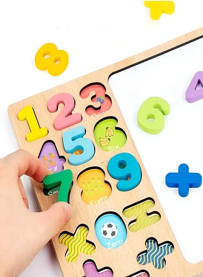 PIXELERA 0 to 9 Puzzle With Shapes | Educational Puzzle for Memory & Motor Skills Alphabet Construction Toys For Kids | Multi Activity Toys For Age Group Of 3 To 5 Year | Wooden Hexagon Puzzle for Kid - Image 4